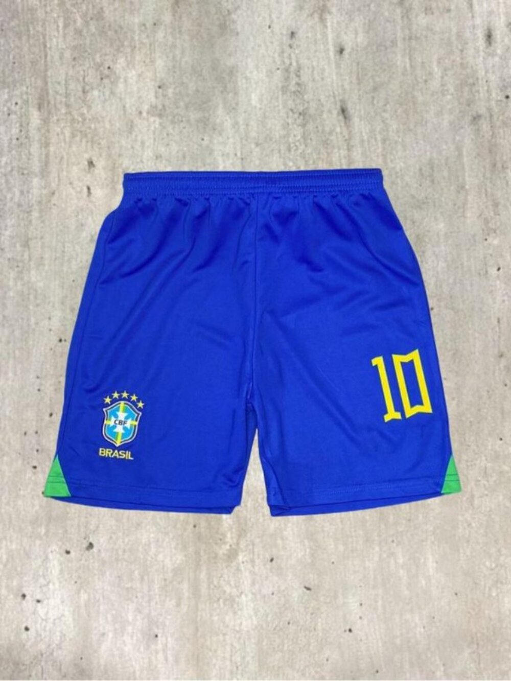 Set of 2 Brazil Football Soccer Shorts NEYMAR CBF Brasil Team PELE 10 Size 8 10